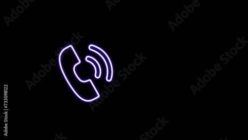 Neon telephone icon. call phone neon sign, modern glowing banner design.