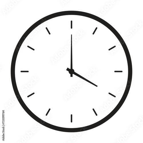 wall clock icon, vector illustration on transparent background.