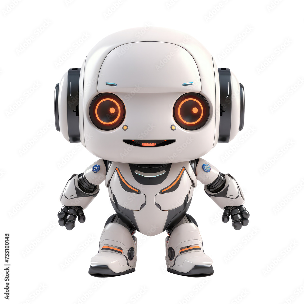 white robot isolated on white white robot isolated on white