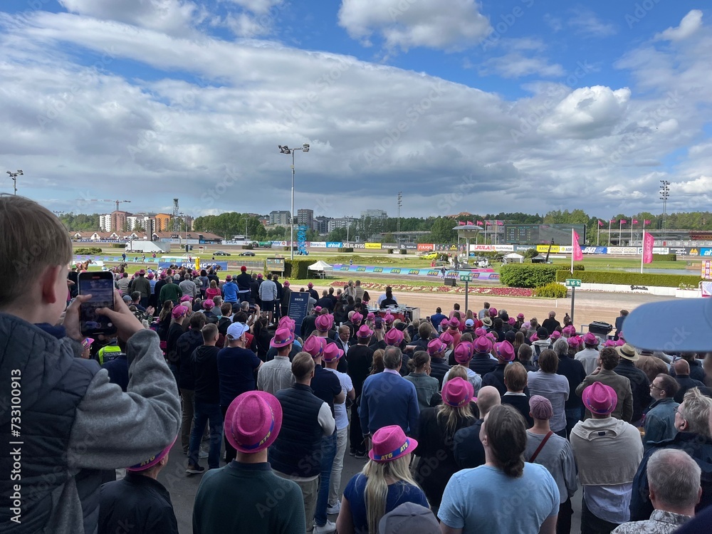 trotting horse racing spectators