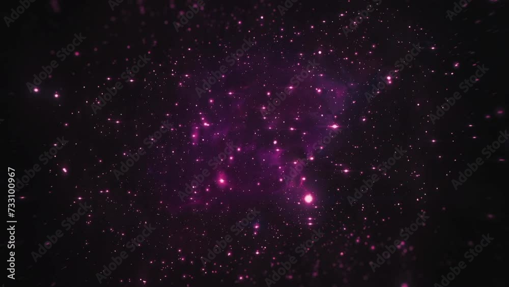 Pink blinking lights particles  galaxy Falling down 