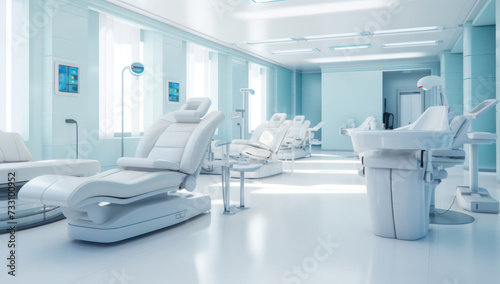 Modern Clinical Equipment in a Clean  Professional Hospital Room