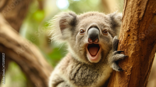 funny koala. Comical animal making a funny face that s impossible not to chuckle at. Funny smiling animal. Perfect for lighthearted and amusing design projects.