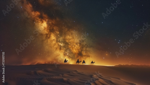 Camels on the Silk Road: A Night under the Milky Way