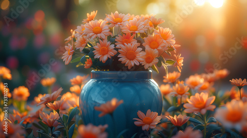orange flowers in a vase
