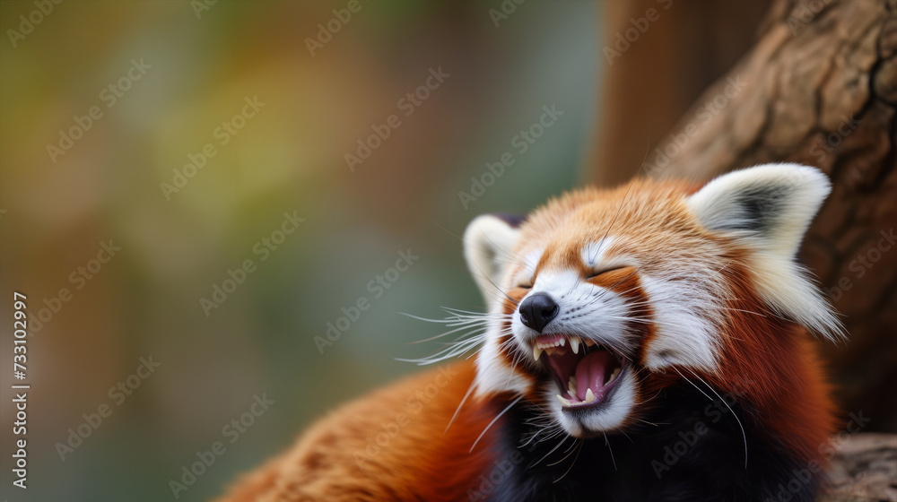 Obraz premium funny mammal. Comical animal making a funny face that's impossible not to chuckle at. Funny smiling animal. Perfect for lighthearted and amusing design projects.