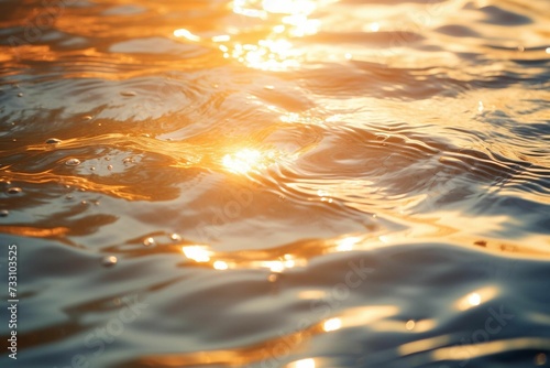 AI generated illustration of A tranquil body of water illuminated by the sun's rays