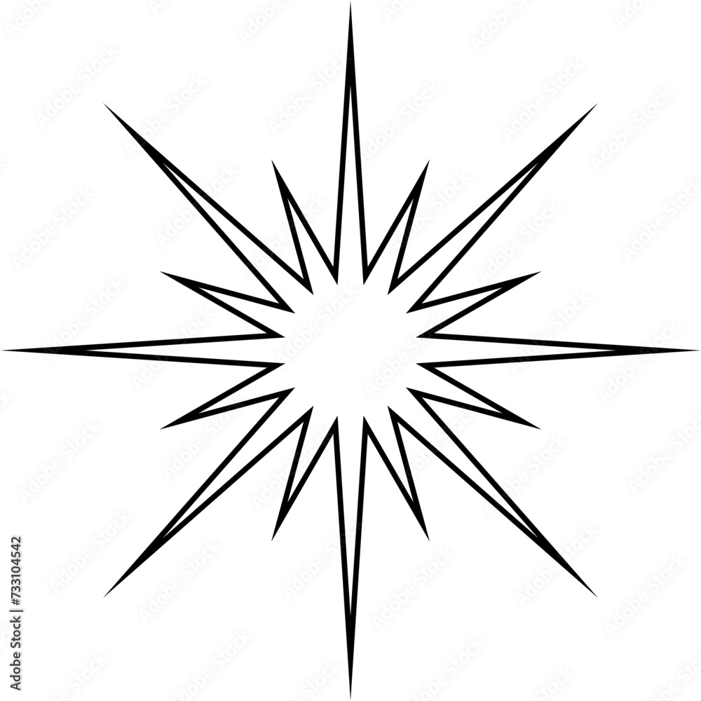Obraz premium Outline sparkle. Shine sparkle illustration. Vector blink star for logo, sparkle clipart