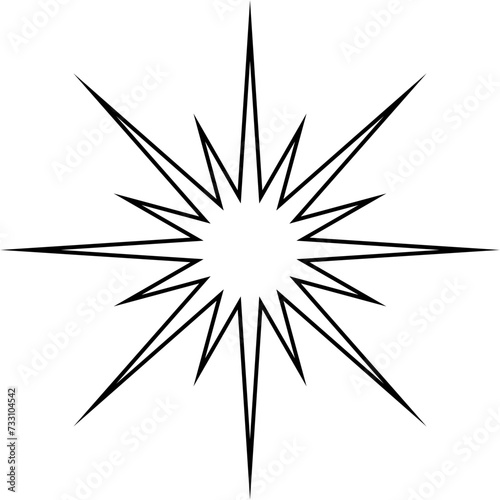 Outline sparkle. Shine sparkle illustration. Vector blink star for logo, sparkle clipart