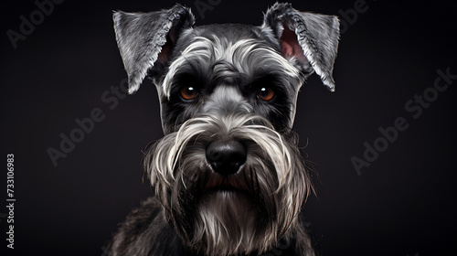 Schnauzer with a distinguished beard and confident look