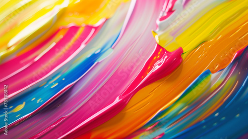Rainbow Rhythm  A Vibrant Line in Oil Artistry