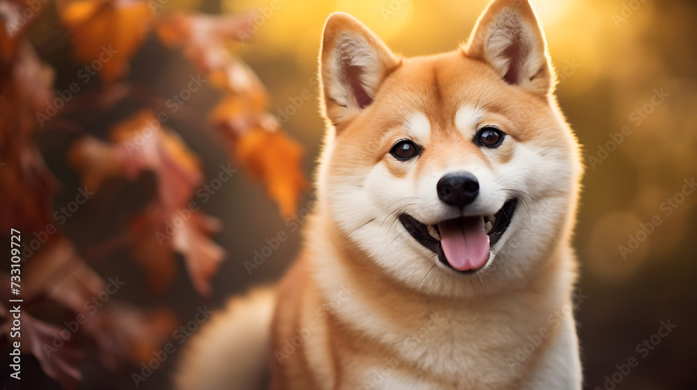 Shiba Inu with a spirited personality and mischievous look