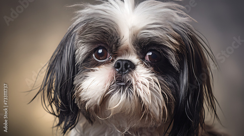 Shih Tzu with a squished face photo