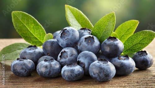blueberries and leaves