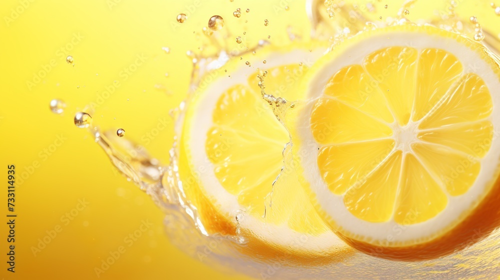 Lemons in water, abstract background.
Lemons in water, abstract background.
