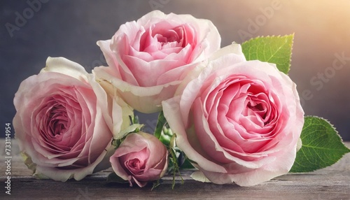 soft full blown pink roses