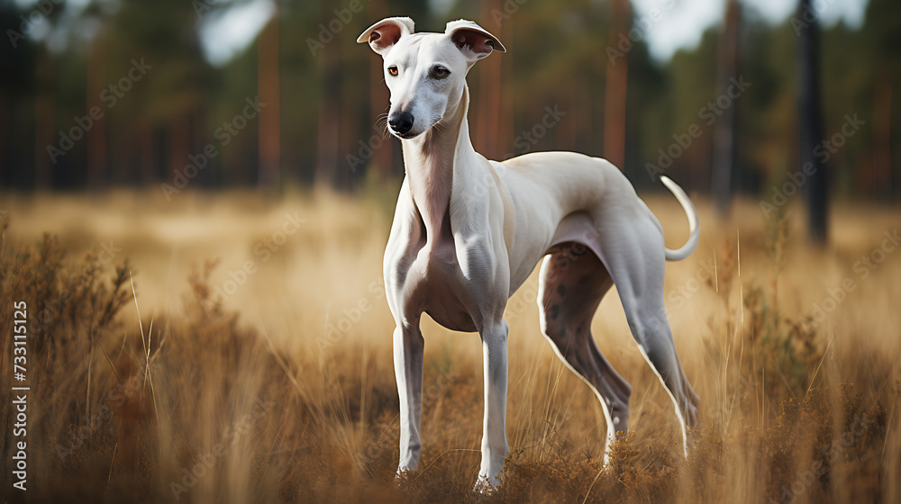 Whippet with a slender physique