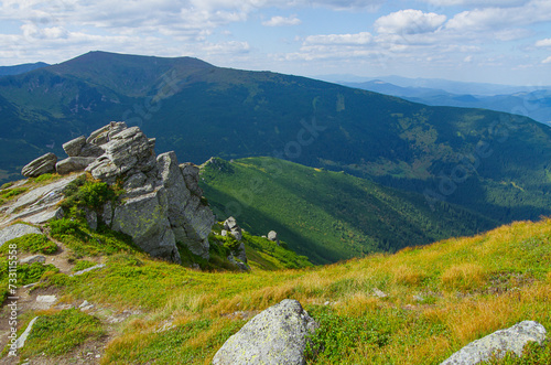 Summer Carpathian mountain landscape (Ukraine, Carpathian Mountains).