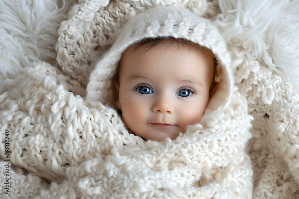Closeup portrait of cute newborn baby isolated on white background Closeup portrait of cute newborn baby isolated on white background