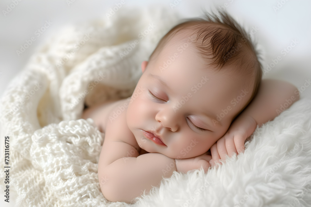 Closeup portrait of cute newborn baby isolated on white background Closeup portrait of cute newborn baby isolated on white background