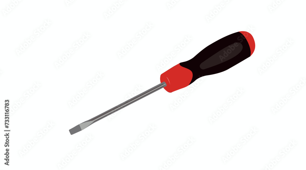 Vector Isolated Illustration of a Screwdriver. Red Screwdriver Illustration on a white background Vector Isolated Illustration of a Screwdriver. Red Screwdriver Illustration on a white background