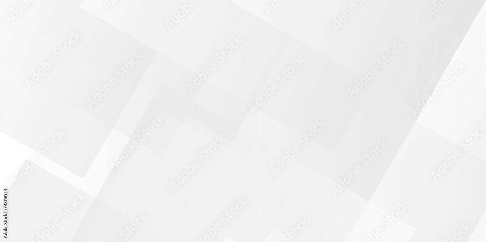 Obraz premium Modern abstract white curve square lines triangle technology backdrop. white light grey background. Space design concept. Decorative web layout poster, banner. White grey background vector design.