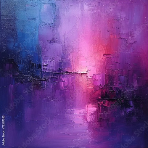 Abstract oil, acrylic painting on canvas, paint brush stroke texture, in violet colors 