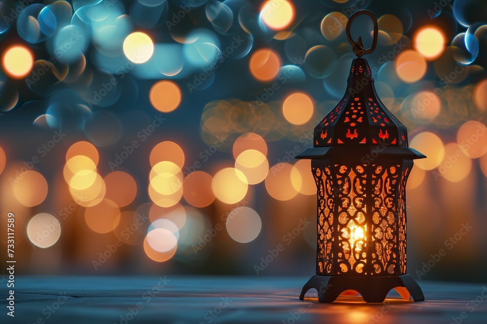 Radiant Islamic lantern bringing a warm ambiance to the celebration of Eid Al Fitr and Adha. Radiant Islamic lantern bringing a warm ambiance to the celebration of Eid Al Fitr and Adha.