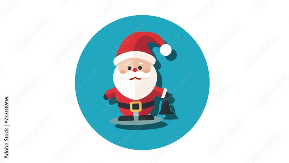 Santa Claus Icon of nice animated for your videos easy to use with Transparent Background