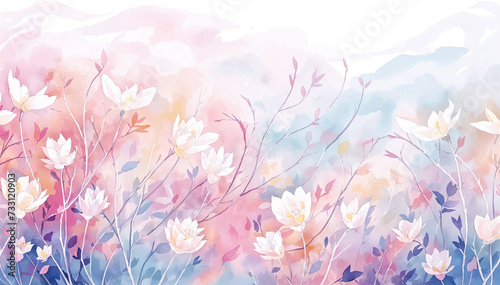 Watercolor floral background Hand painted watercolor illustration with flowers