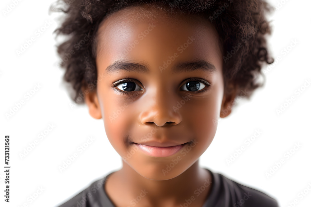 Closeup portrait of handsome African American boy isolated on white background. Schoolboy Closeup portrait of handsome African American boy isolated on white background. Schoolboy
