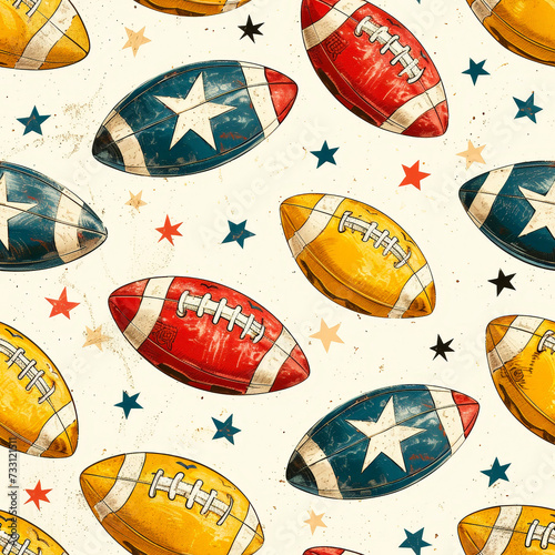 rugby american football as background on a seamless tile, ai generated