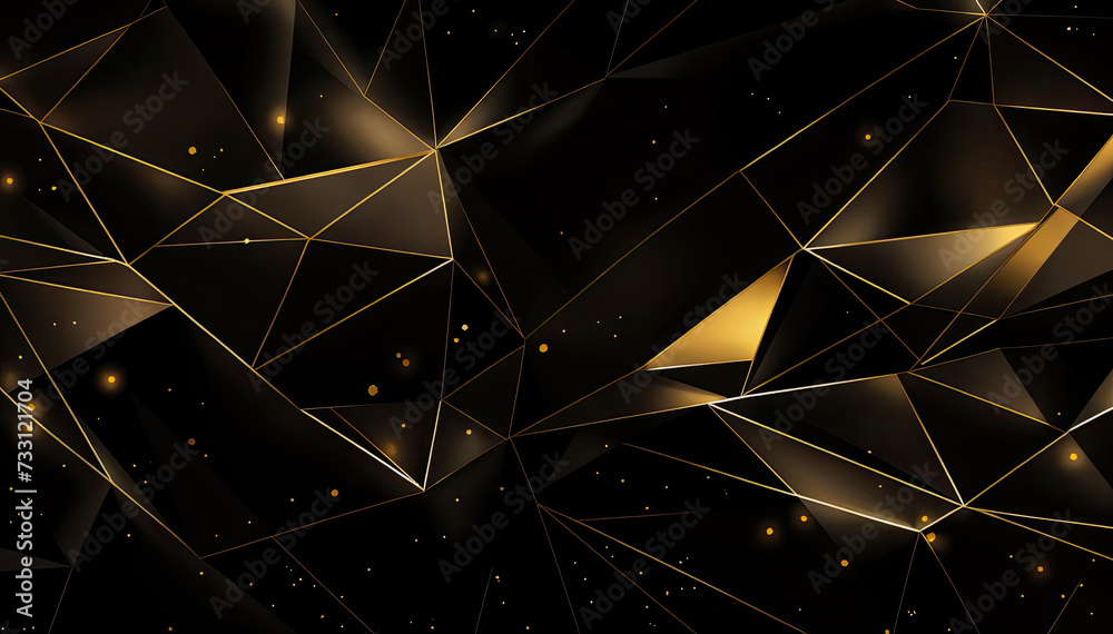 Fototapeta premium Abstract polygonal background with golden triangles Vector Illustration