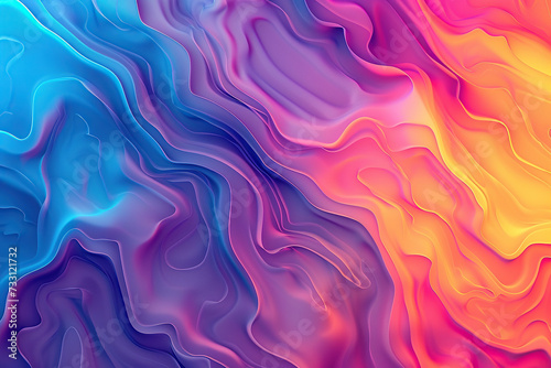 horizontal abstract waves gradient colourful background Generative AI