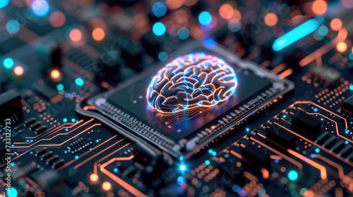Electronic brain on the motherboard or artificial intelligence, the theme of implementing modern technologies in companies 