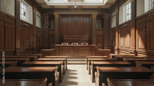 Empty courtroom or courtroom 
 photo