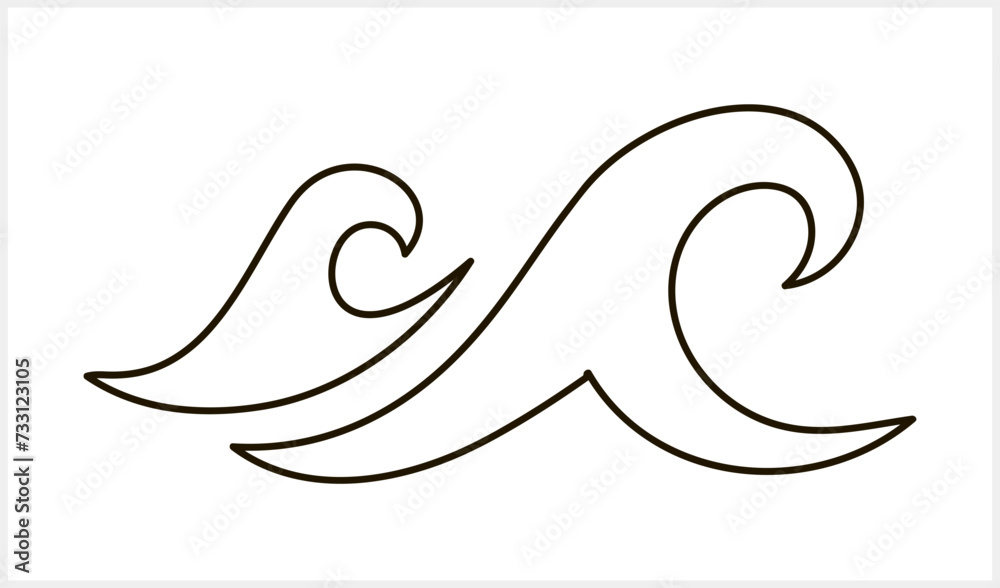 Doodle water wave clipart isolated. Hand drawn art. Sketch Vector stock illustration. EPS 10 Doodle water wave clipart isolated. Hand drawn art. Sketch Vector stock illustration. EPS 10