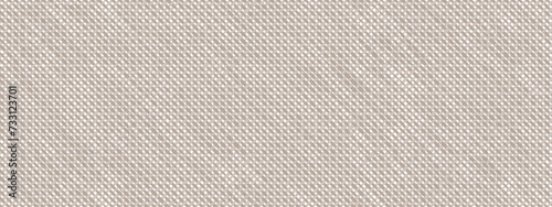 Unequal diagonal seamless pattern of cotton cloth for a cross-stitch embroidery. Texture of interlocking square canvas. Unfinished linen cloth for crafts. Worn textile rag