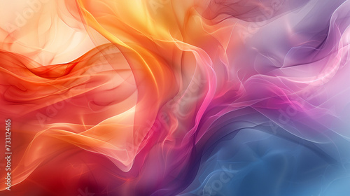 Gradient Transparent Veil Background in Smoothly Transitioning Shades of Blue, Pink, and Orange. Perfect for Wallpaper or Background Use