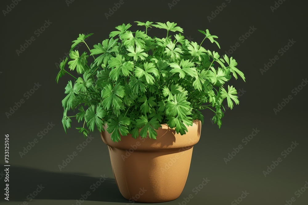 Fototapeta premium Parsley plant isolated with a pot