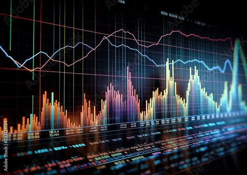 financial chart on dark background represent market analysis © Graphic Dude