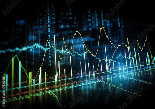 financial graph on abstract background represent stock market analysis and investment concept