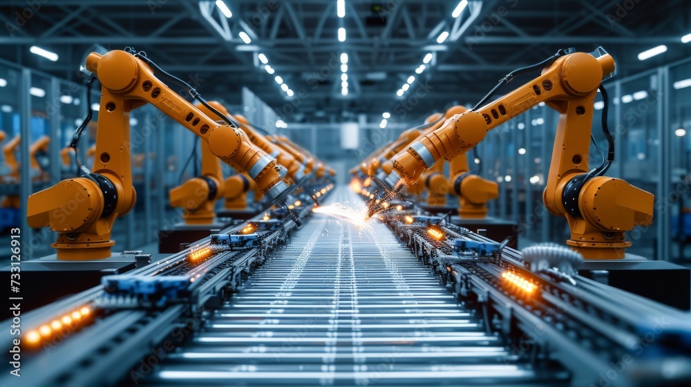 High-Precision Robotic Automation in Modern Manufacturing Plant