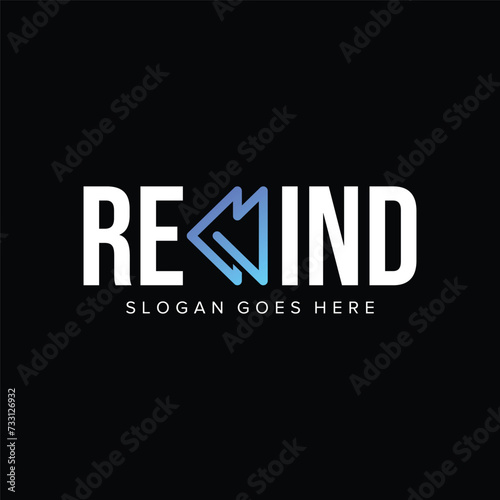 Rewind design logo, W shape play button