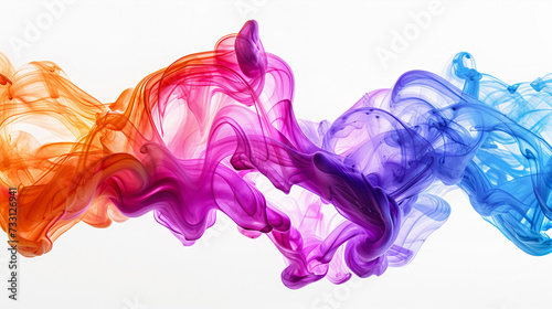 Flow of a wave of rainbow colored paint. Abstract background. Generative AI