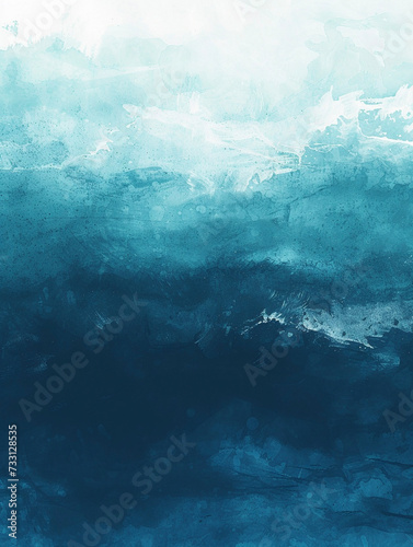 青い海の水彩画 Generative AI