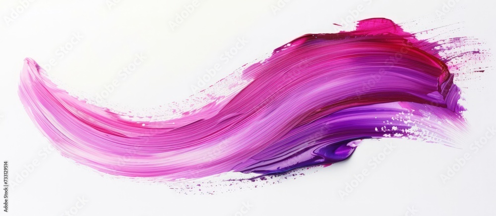 Detailed texture pink purple colors of acrylic oil paint brush stroke white background. Generated AI