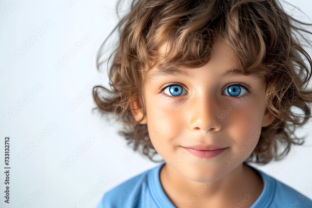 Closeup portrait of handsome little boy isolated on white background Closeup portrait of handsome little boy isolated on white background