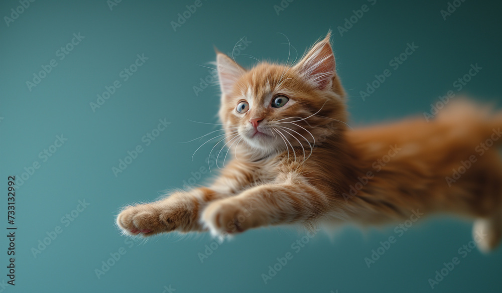 Obraz premium Leaping ginger cat