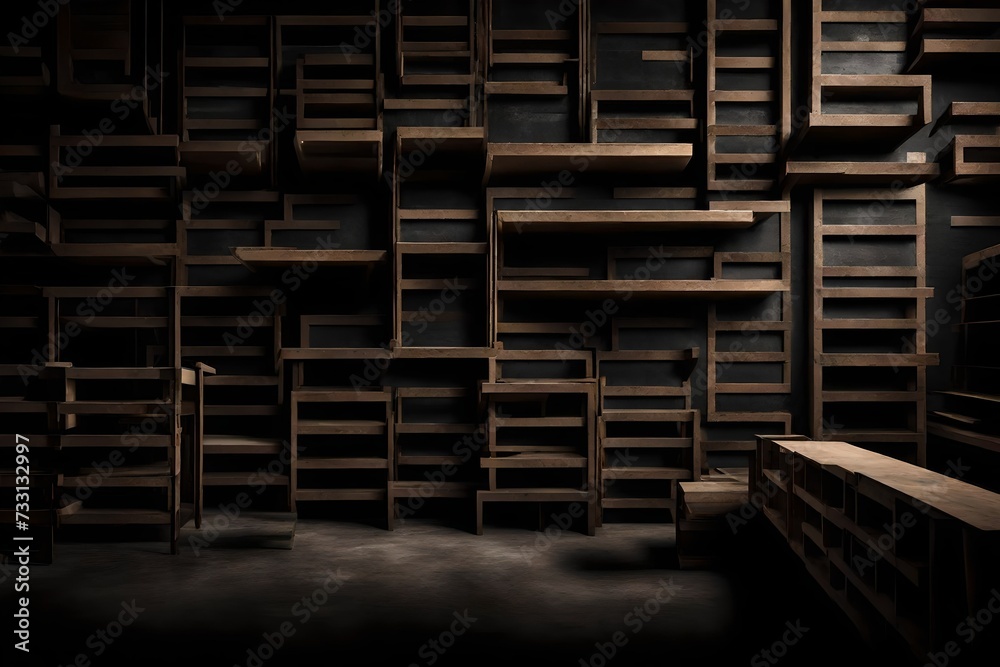 black background with camera and telescope in the background 